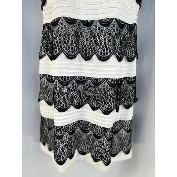 BCBGMaxAzria White Black Lorenna Lace Dress $268 - Picture 5 of 13
